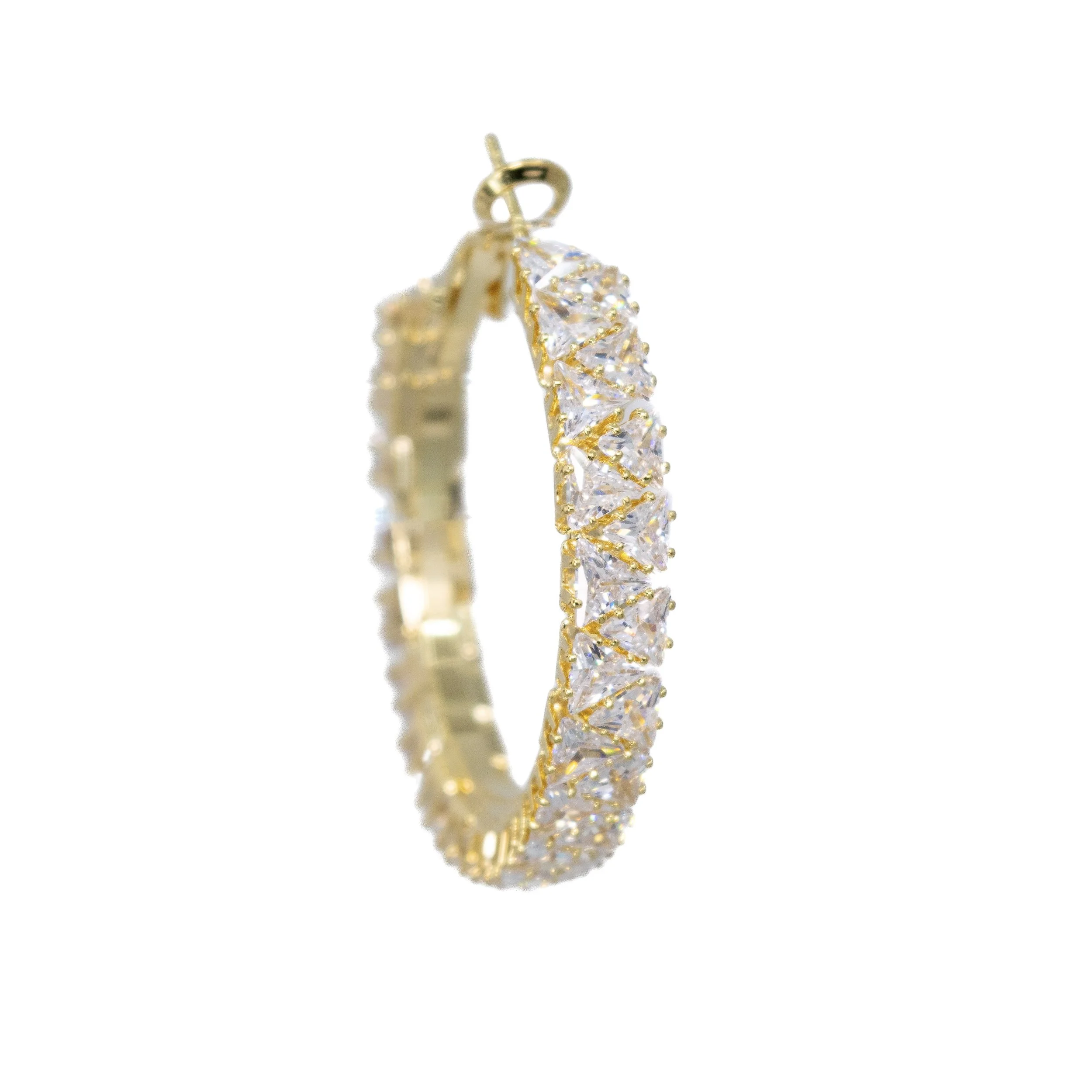 Trillion-Cut Cubic Zirconia Infinity Hoop Earrings